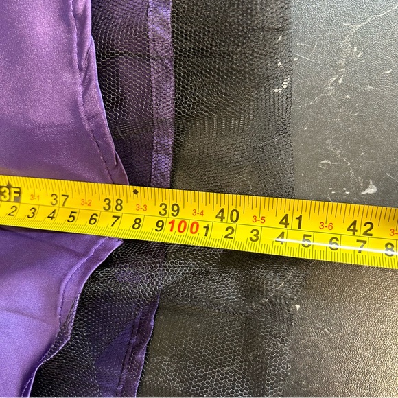 H & R London Purple Satin Retro Pin Up Style Fit Flare Tea Length Dress US 6 - Picture 14 of 15